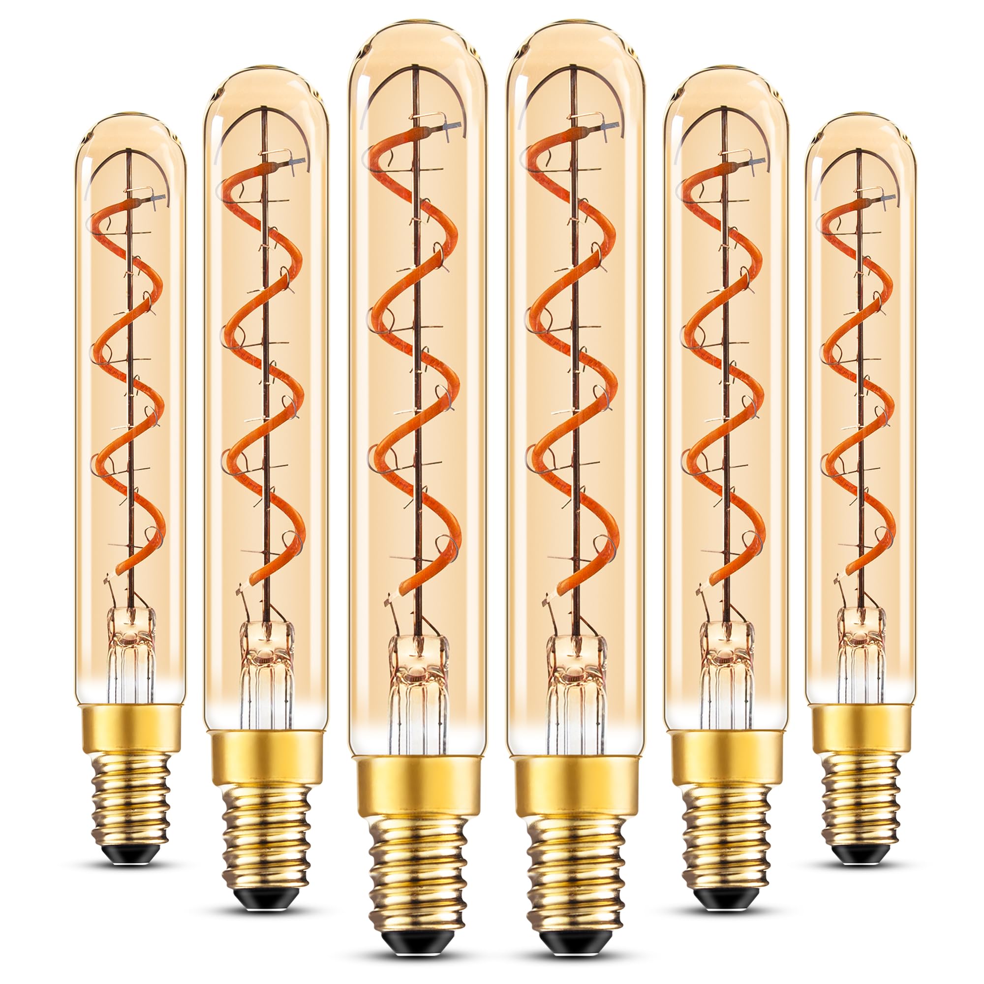 Grensk E12 tubular LED bulb with amber glass for cozy chandeliers