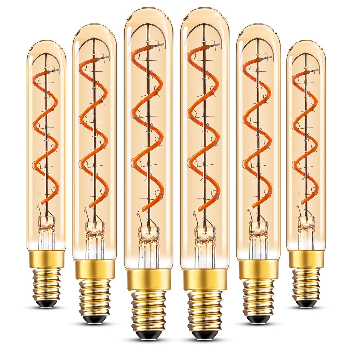 Grensk E12 tubular LED bulb with amber glass for cozy chandeliers