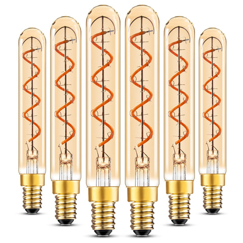 Grensk E12 tubular LED bulb with amber glass for cozy chandeliers