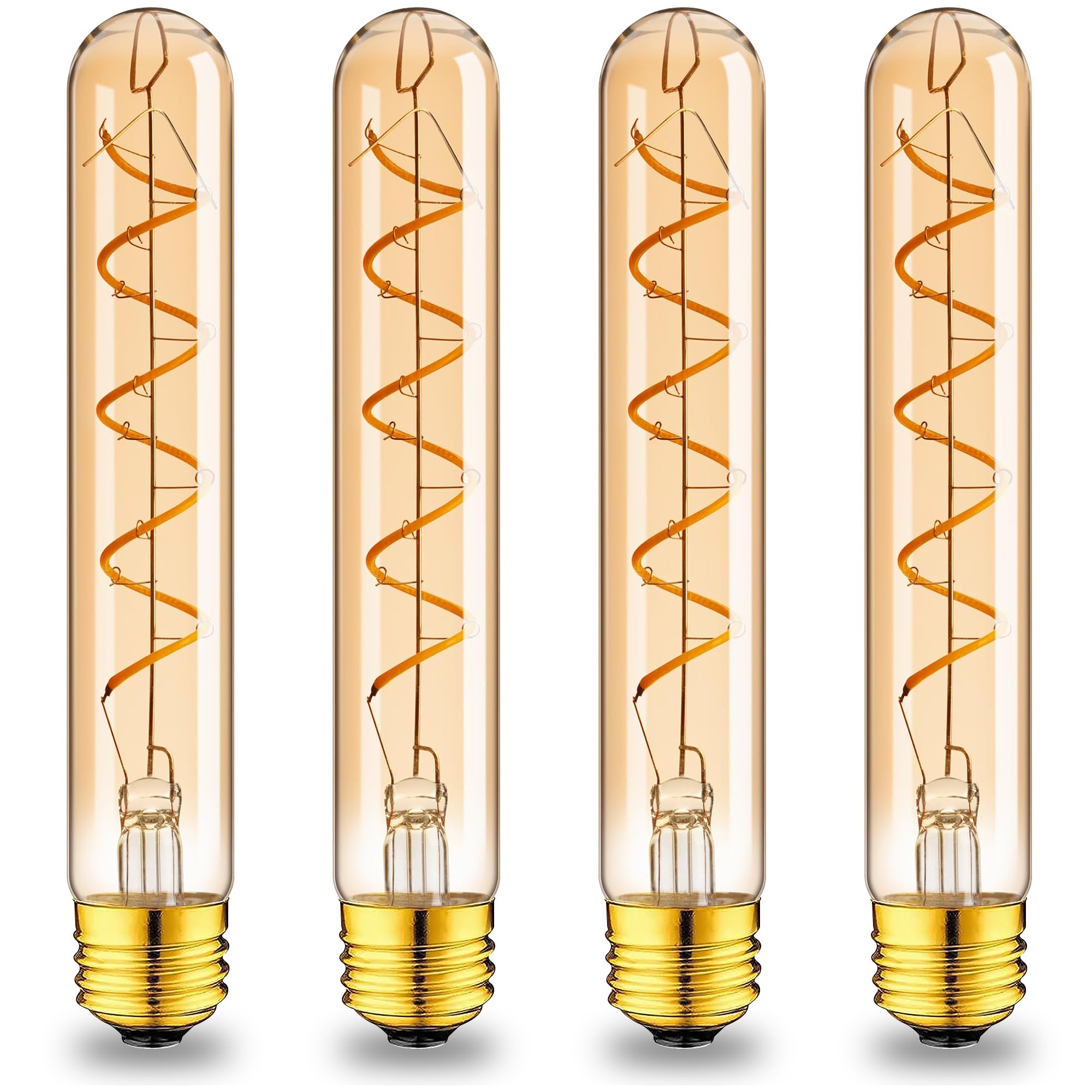 Grensk E26 amber tubular LED bulb enhances vintage chandeliers with warm glow