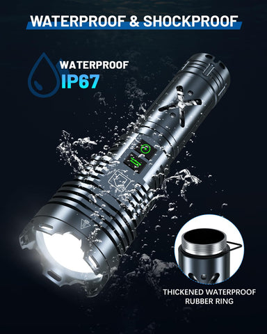 Grentay Super Bright Flashlight battery indicator helps monitor charge status