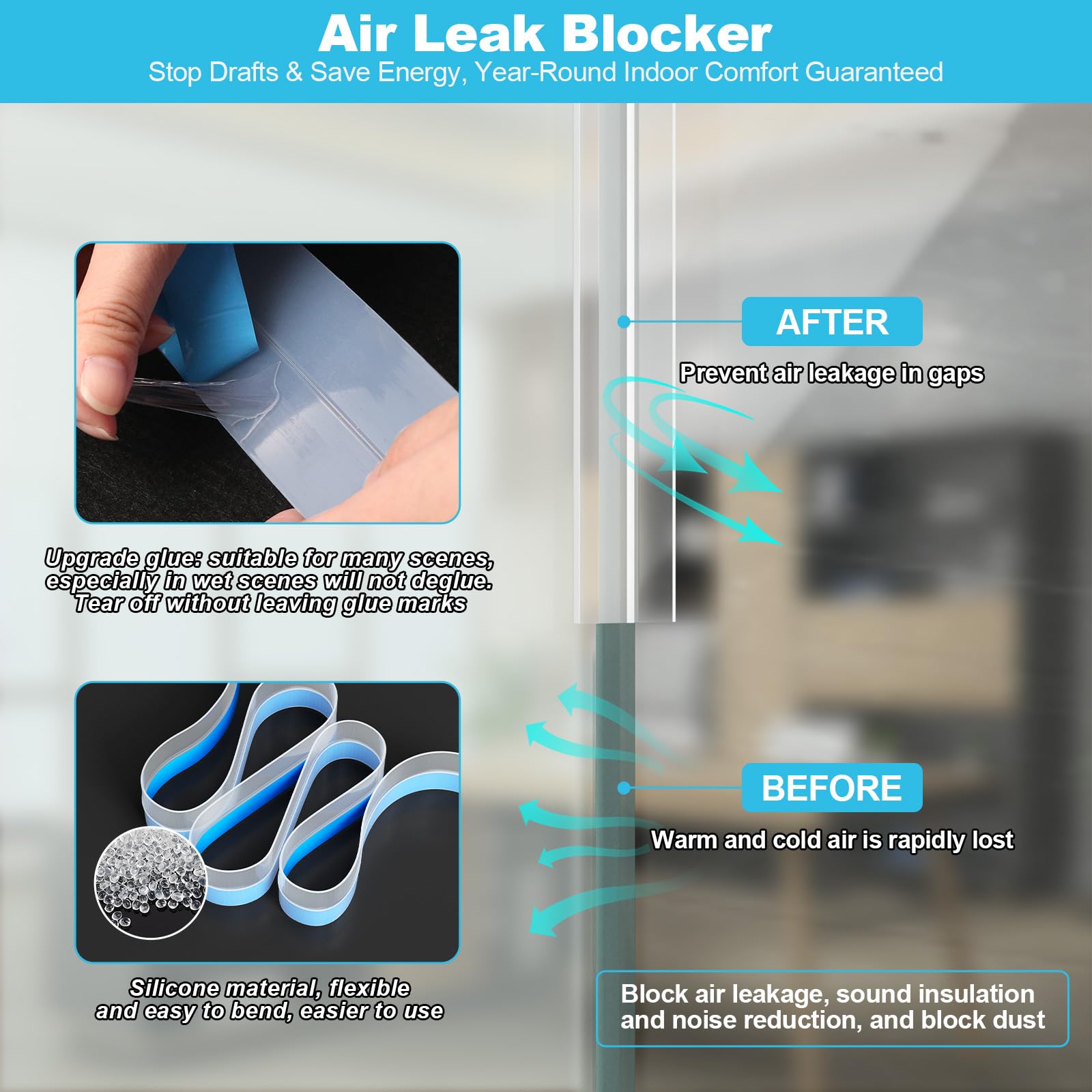 Greymond weather seal for shower door blocks water spray and moisture
