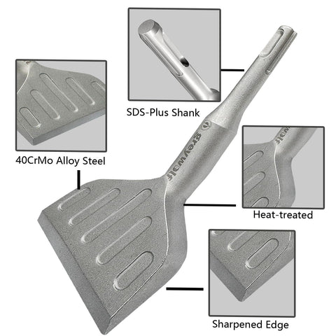 Greywolf ergonomic handle design supports comfortable operation during extended chiseling.