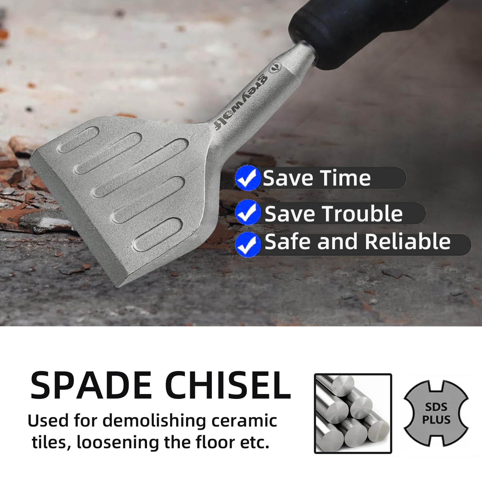 Greywolf tile and mortar removal edge speeds up flooring and wall prep.