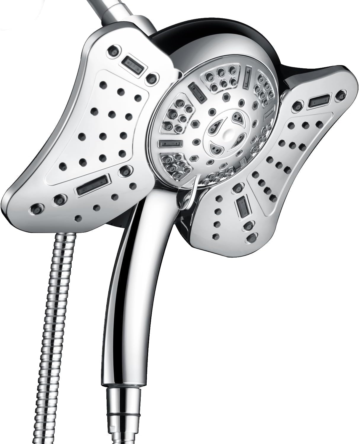 GRICH 2.5GPM shower head rainfall panel offers wide coverage for a spa like rinse