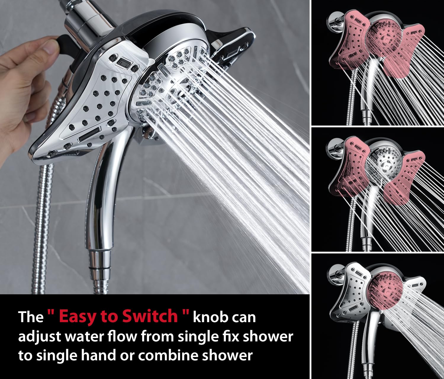 GRICH 9-modes dial adjusting spray patterns for personalized showers