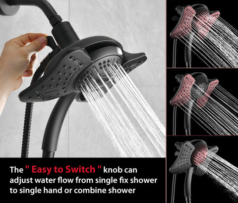 GRICH unit showing 9 spray modes for a customizable shower