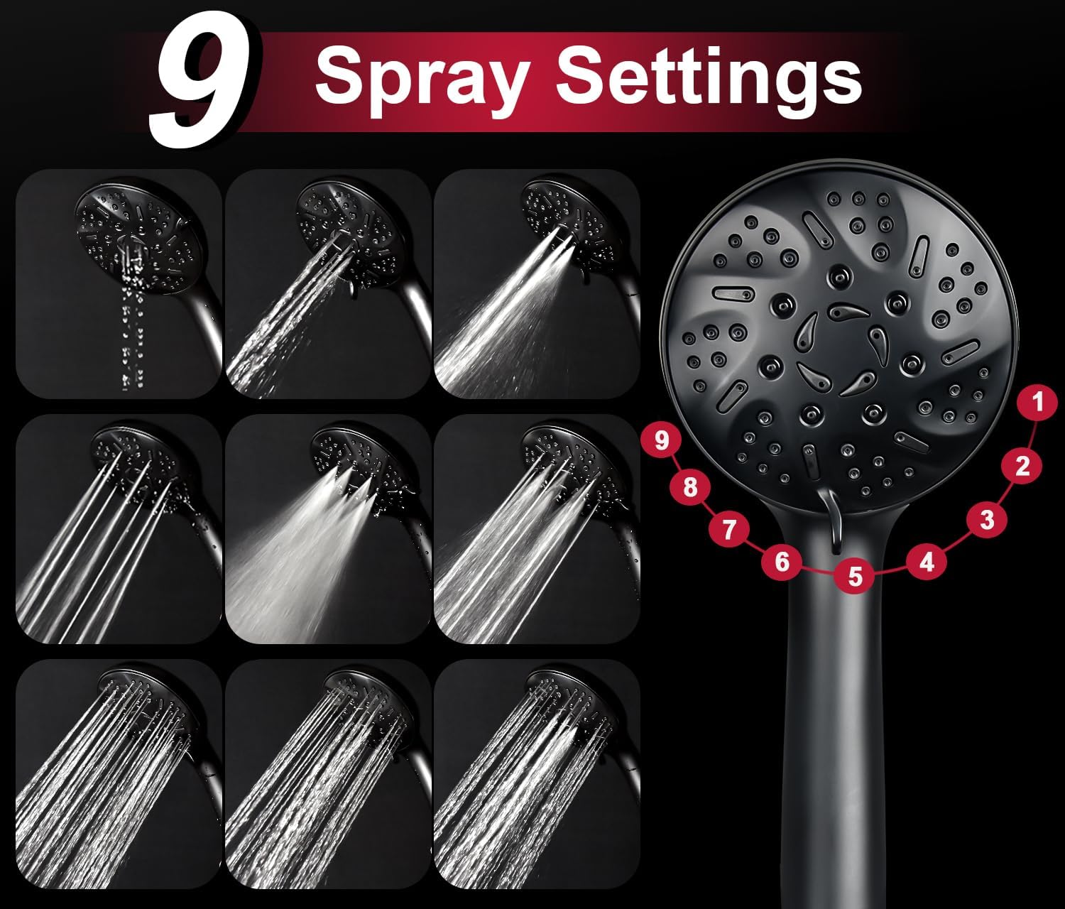 GRICH 9 spray modes offer customizable spa-like showers