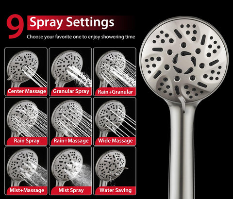 GRICH detachable design lets rain and handheld flow together or separately