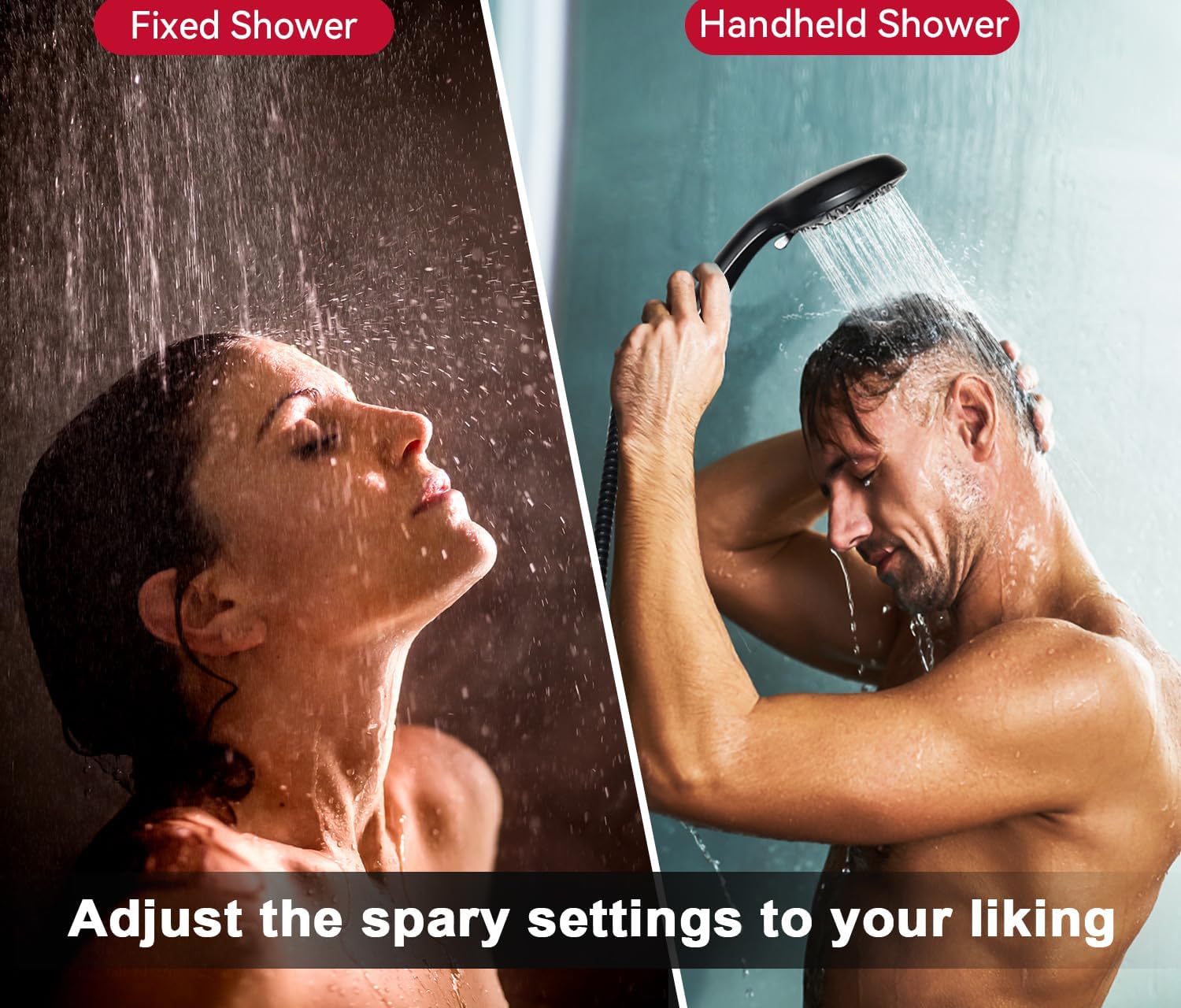 GRICH handheld shower head with hose for easy rinsing