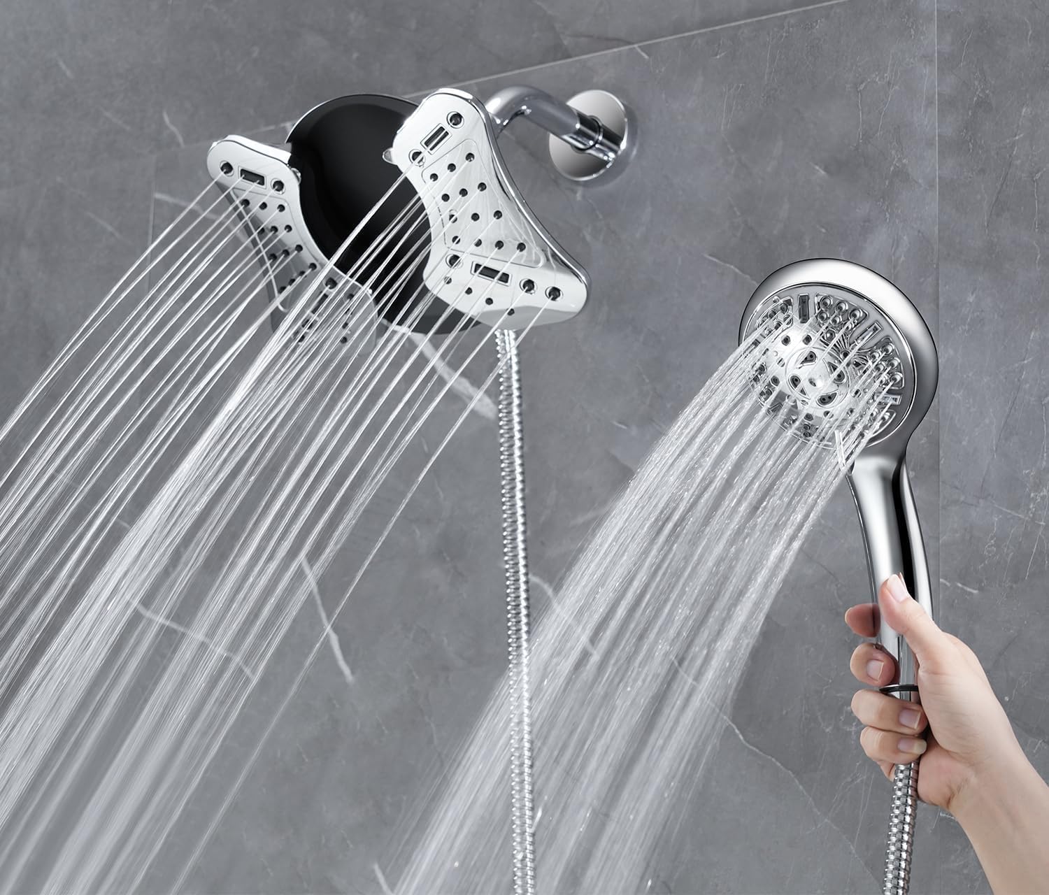 GRICH rainfall-shower-head delivers broad coverage for a refreshing wash.