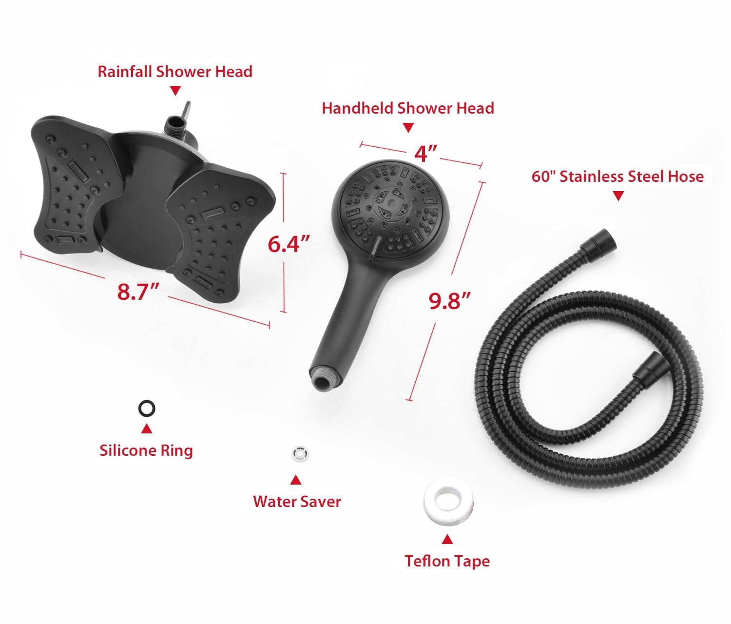 GRICH universal G1/2 connector fits standard showers for quick setup.