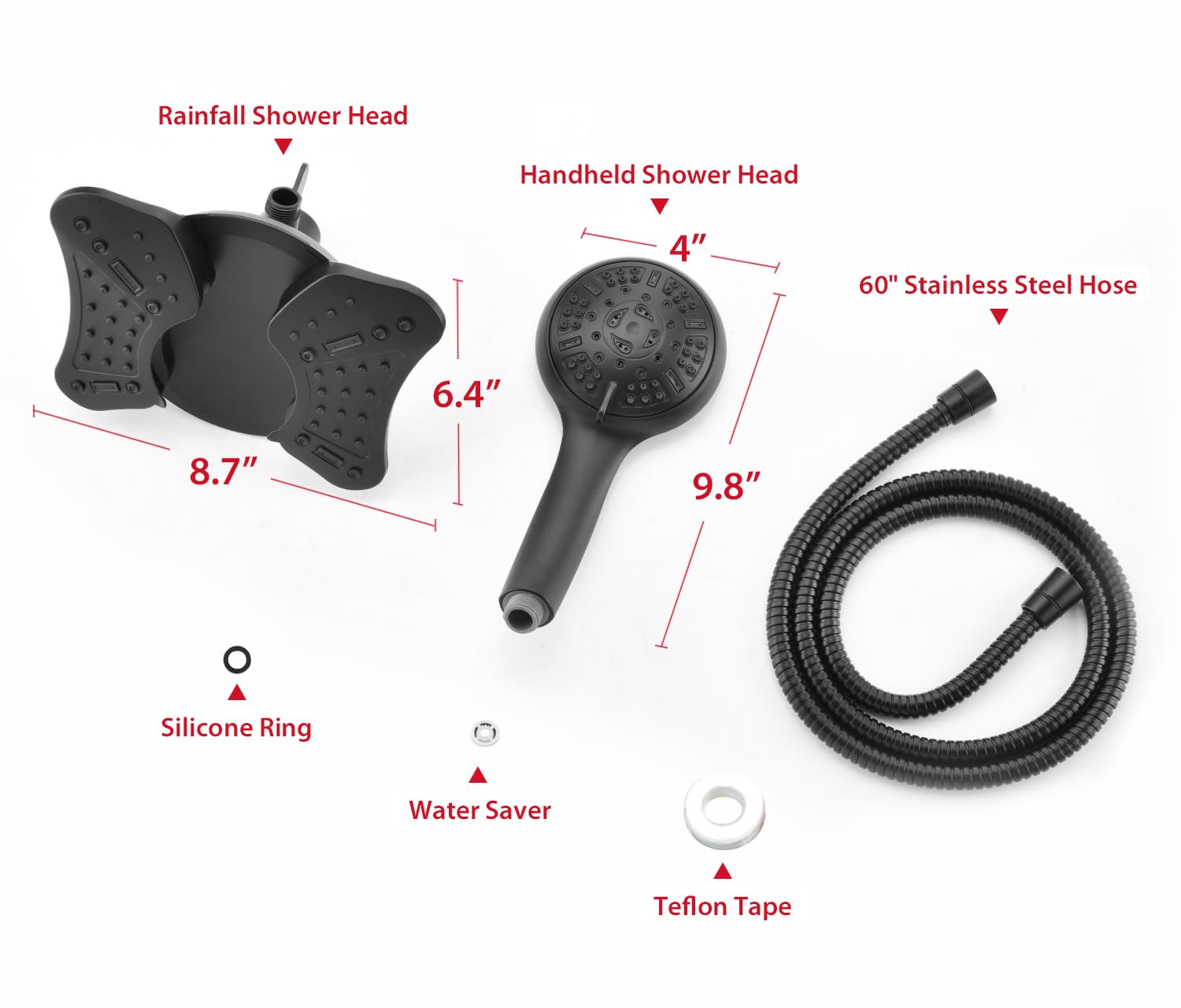 GRICH universal G1/2 connector fits standard showers for quick setup