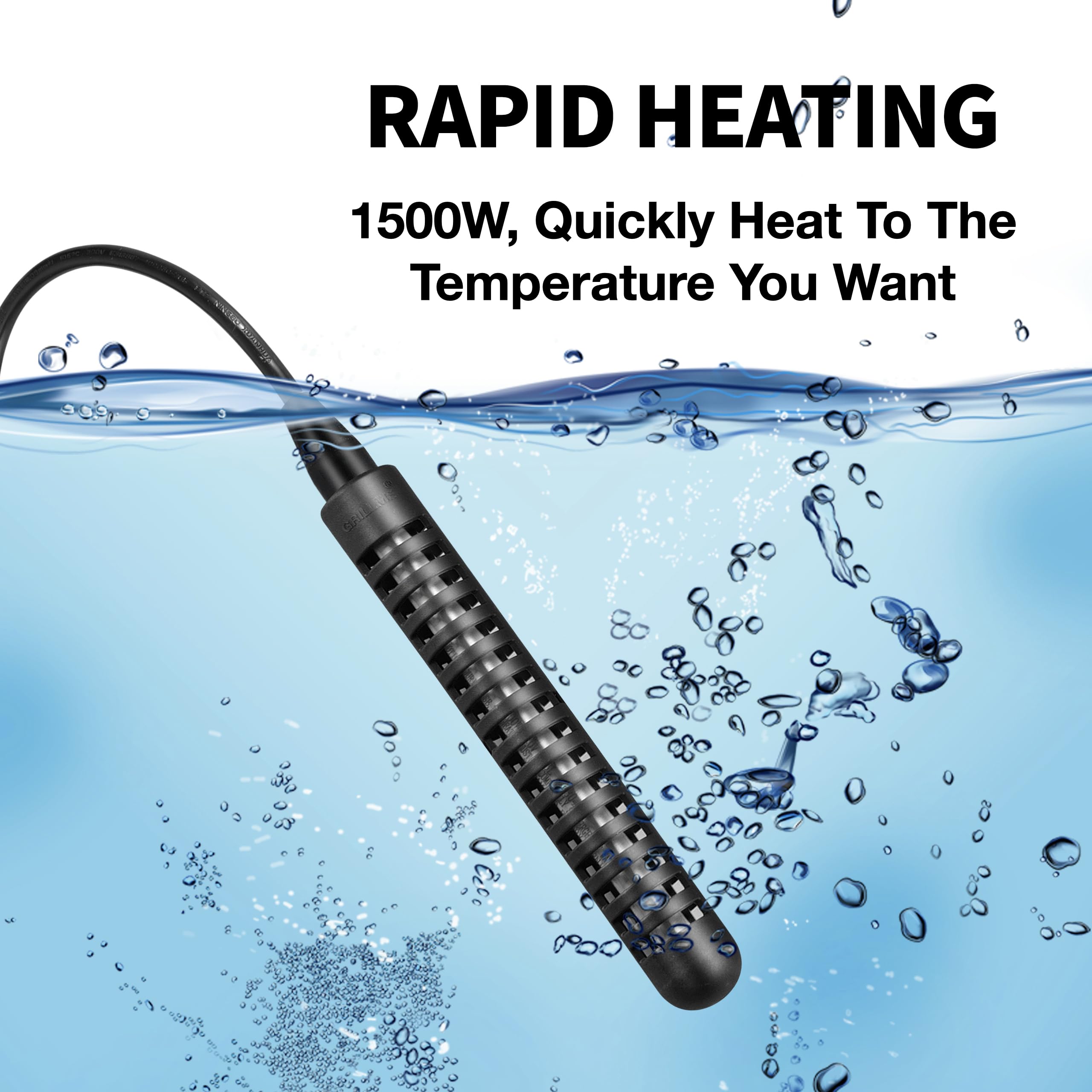 GRILLME fully submersible heater designed for safe bucket heating.