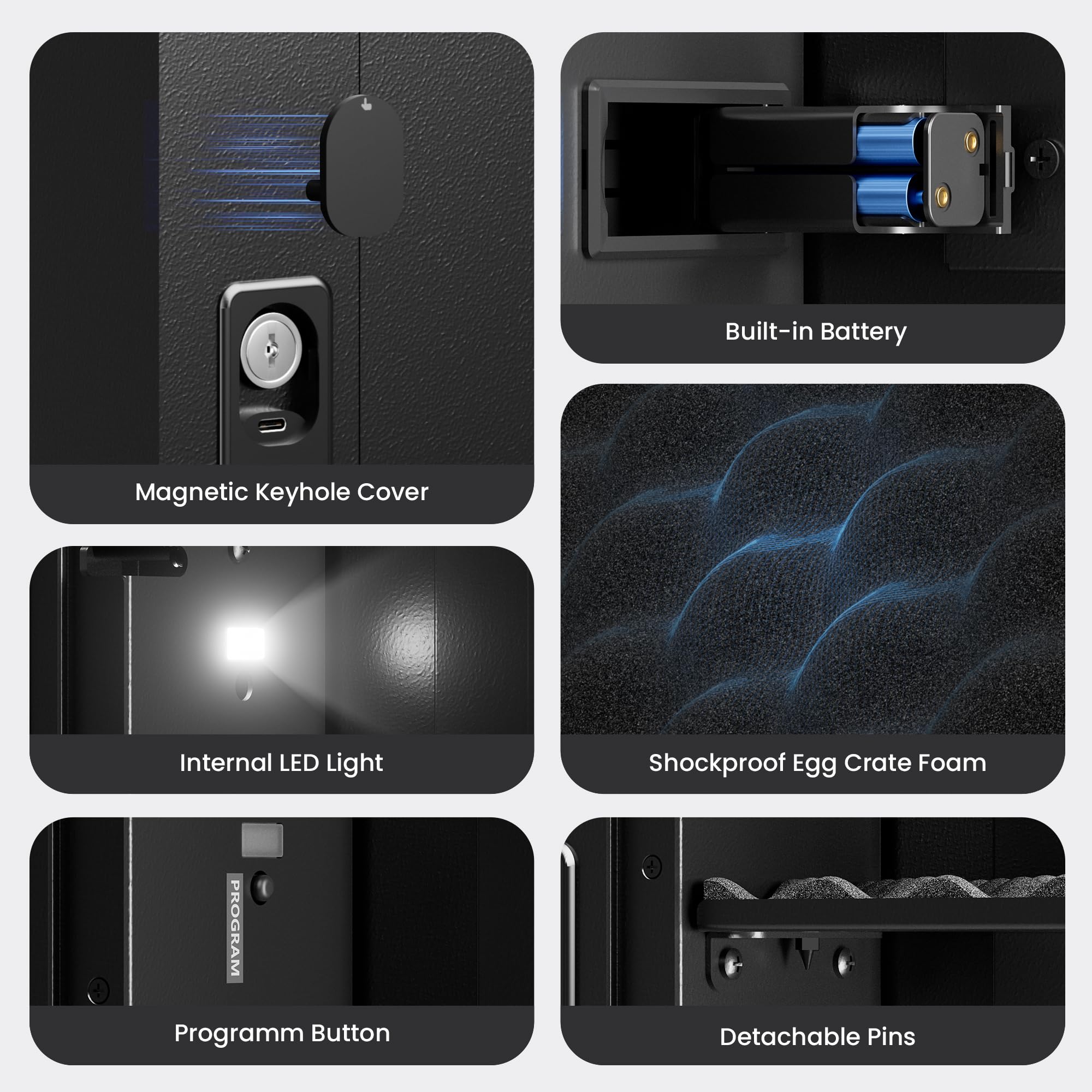 Grimtron Flush-mount discreet wall safe behind framed artwork