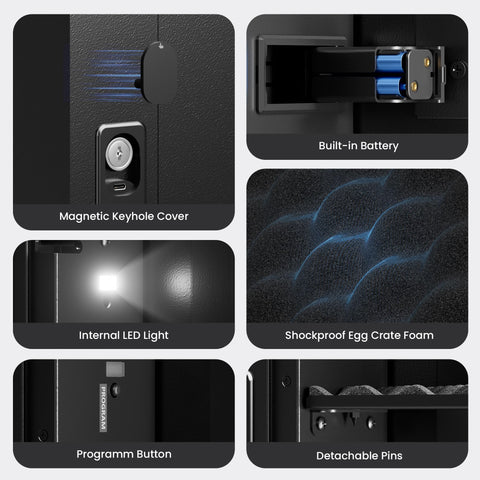 Grimtron Flush-mount discreet wall safe behind framed artwork