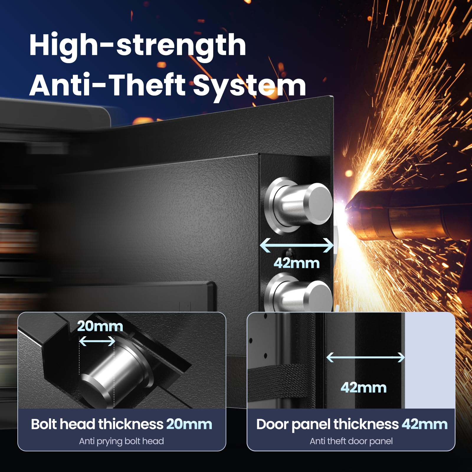 Grimtron Safe removable shelf allows flexible organization of items.