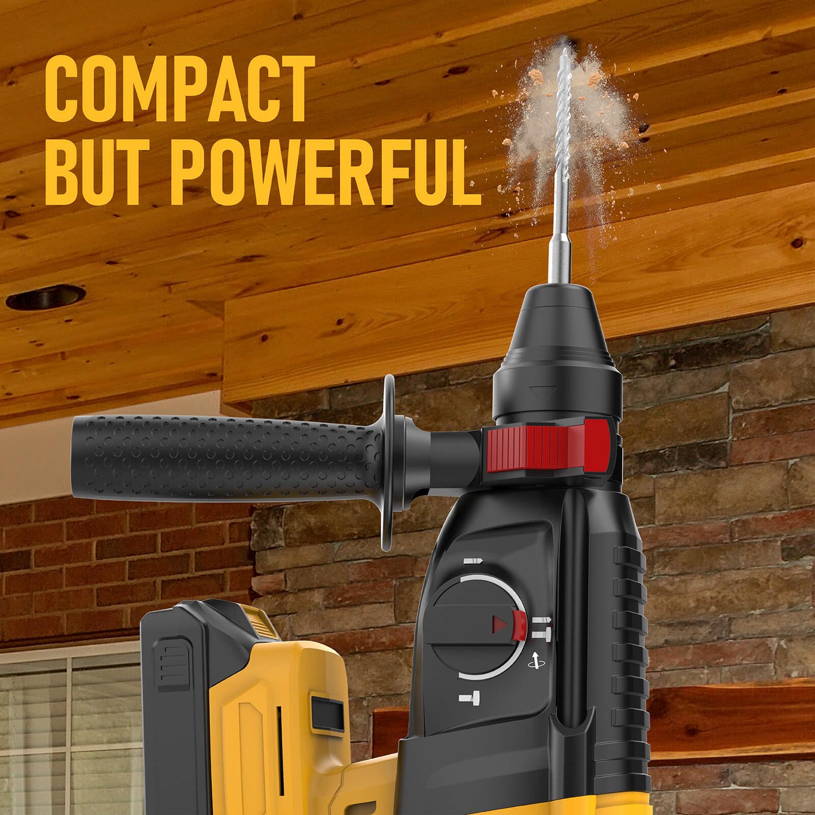 GRIONE hammer with 360-degree handle and depth gauge for precise control.
