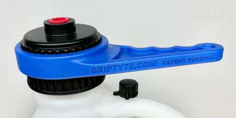 Integrated hanging hole for easy storage in garage, trailer, or shop.