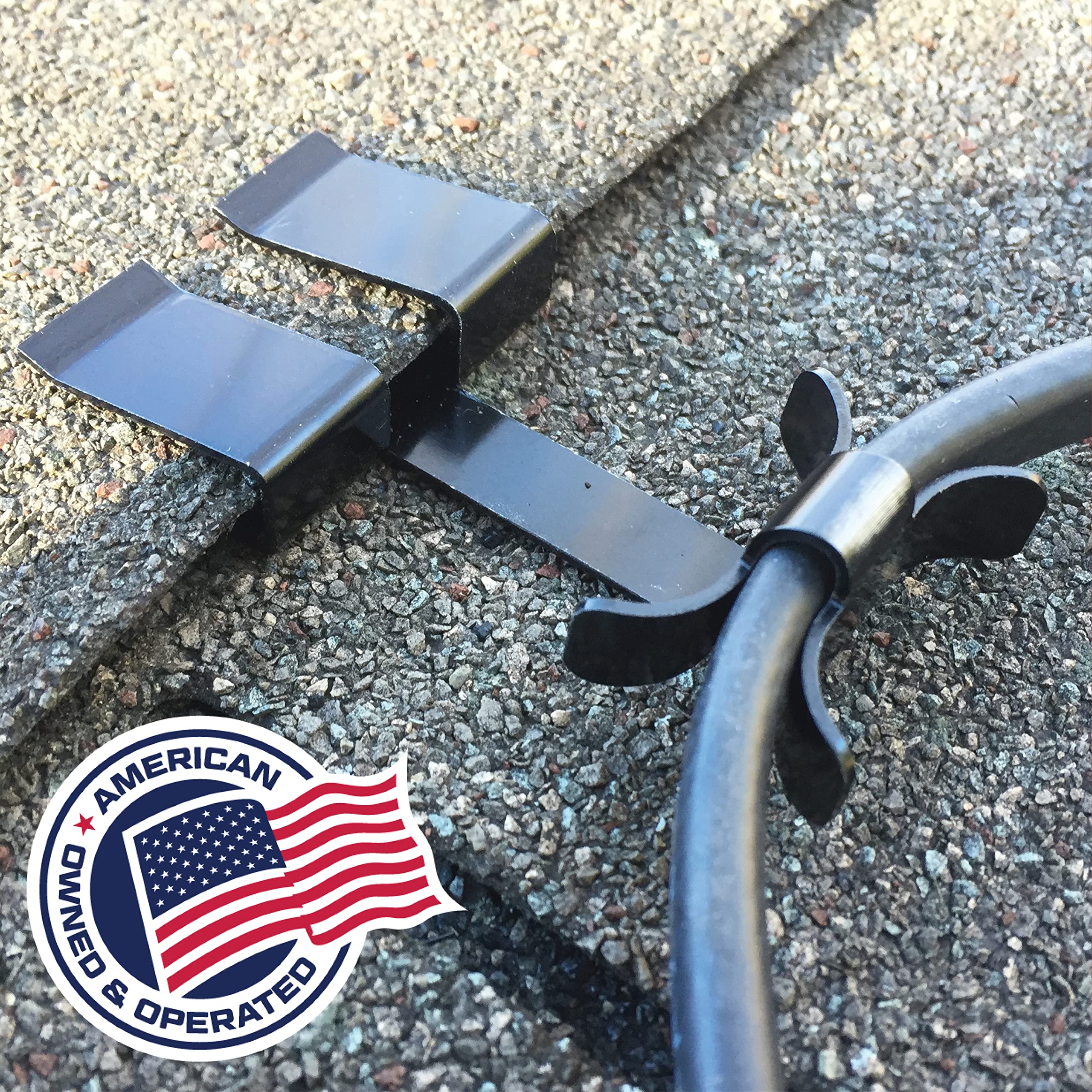Grip Clip roof clips securing on shingles for secure cable routing