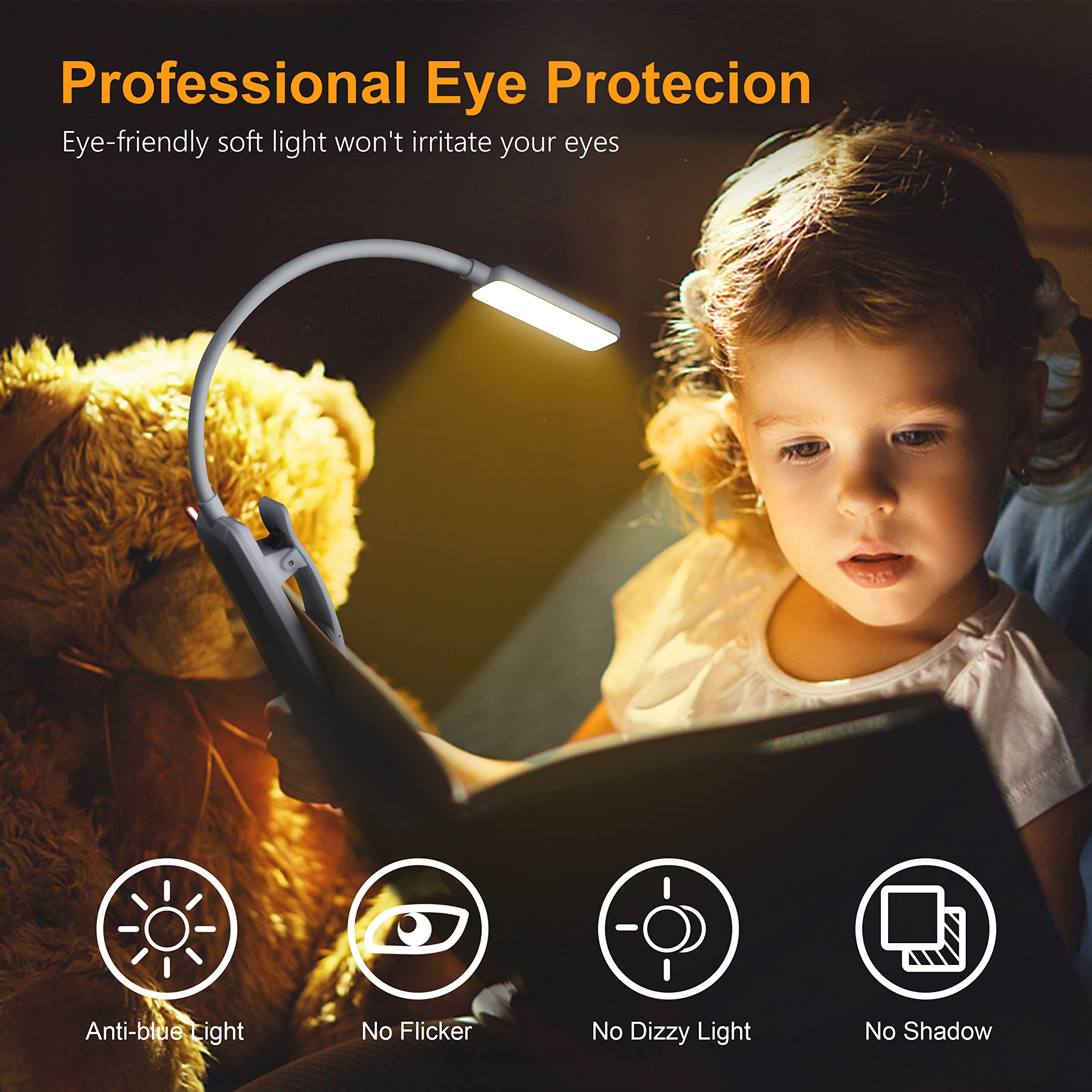 Gritin 360-degree neck allows precise angle for comfortable viewing.