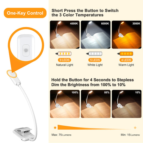 Gritin lights with 3 color temperatures for warm to cool tones.