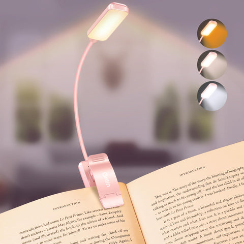 Gritin 9 LED clip-on book light for portable bedside reading