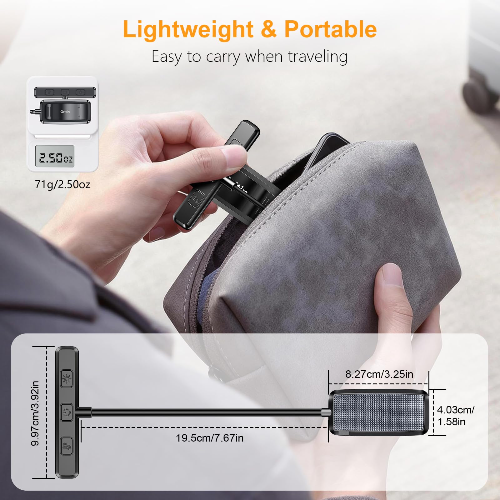 Gritin clip-on design securely attaches to books or screens