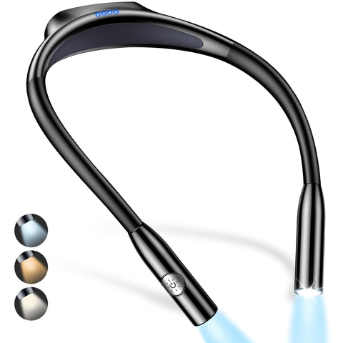 Gritin LED neck reading light worn around the neck for hands-free nighttime reading.
