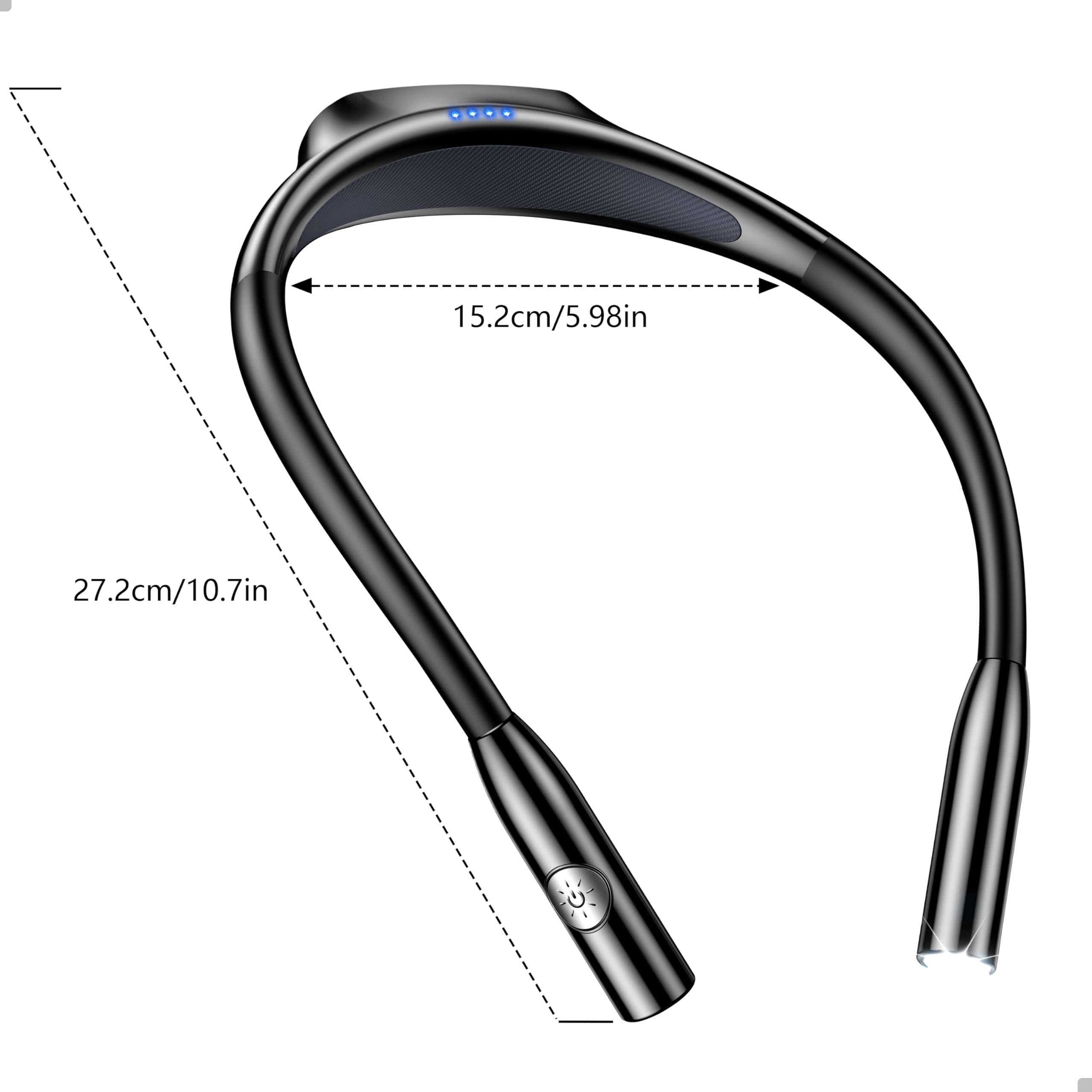 Gritin portable reading light folds flat for travel and bed use.