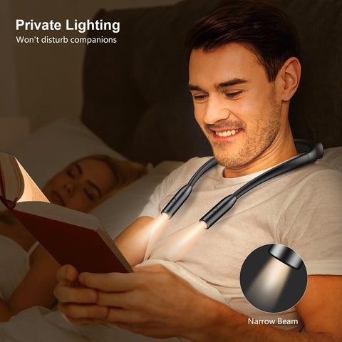 Gritin USB-C rechargeable neck light with long-lasting battery.