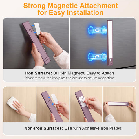 Gritin 1800mAh battery under-cabinet light with USB-C recharge