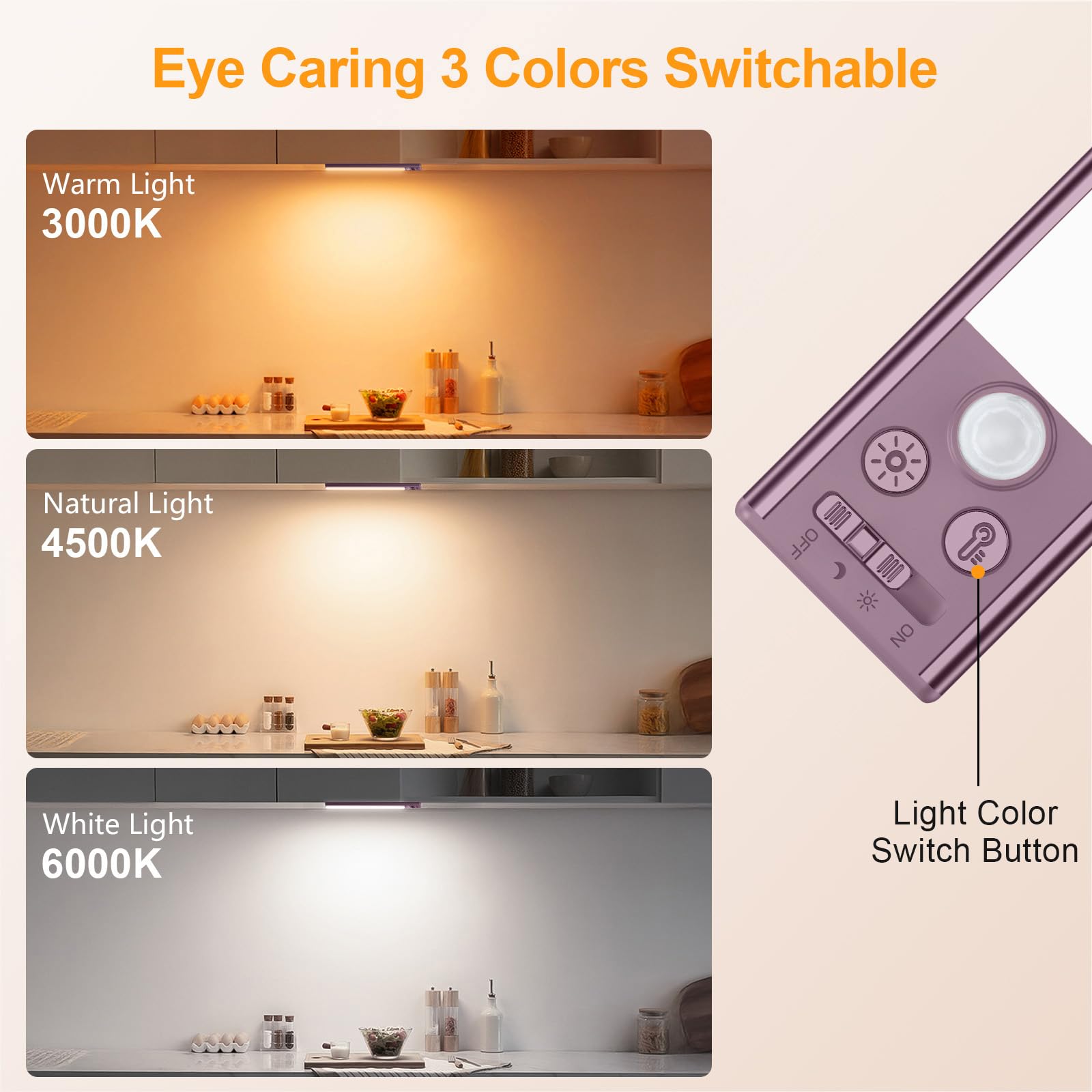 Gritin under-cabinet light with 3 color temps for versatile ambiance