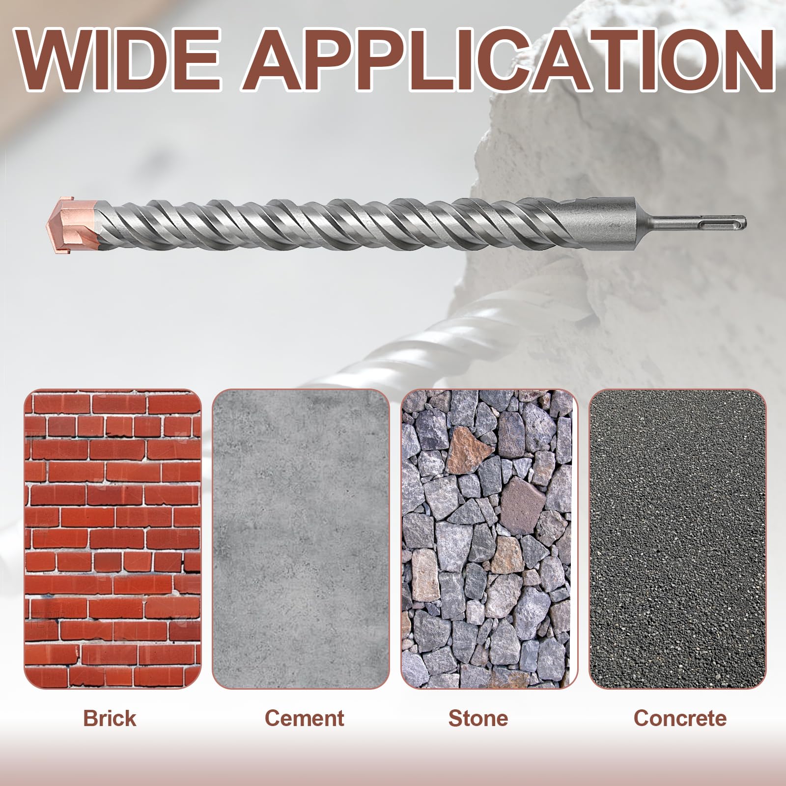 GRIXLEN alloy steel body offers durable masonry drilling