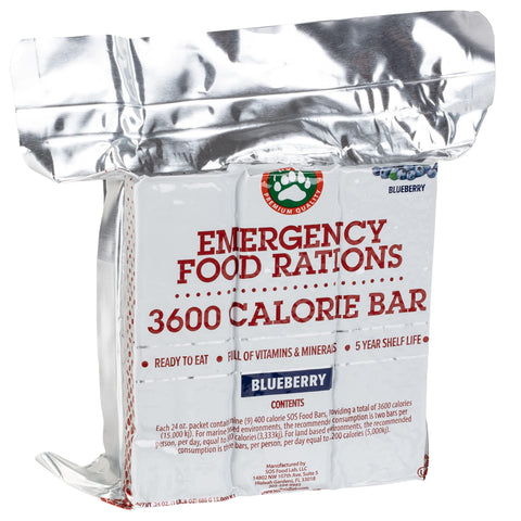 Grizzly Gear USA-made emergency rations ready for hurricane or flood prep.