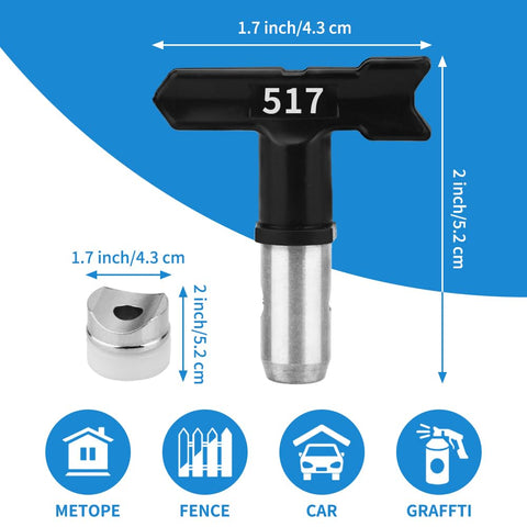 GROGR airless tip 209 close-up showing robust build and stable spray performance