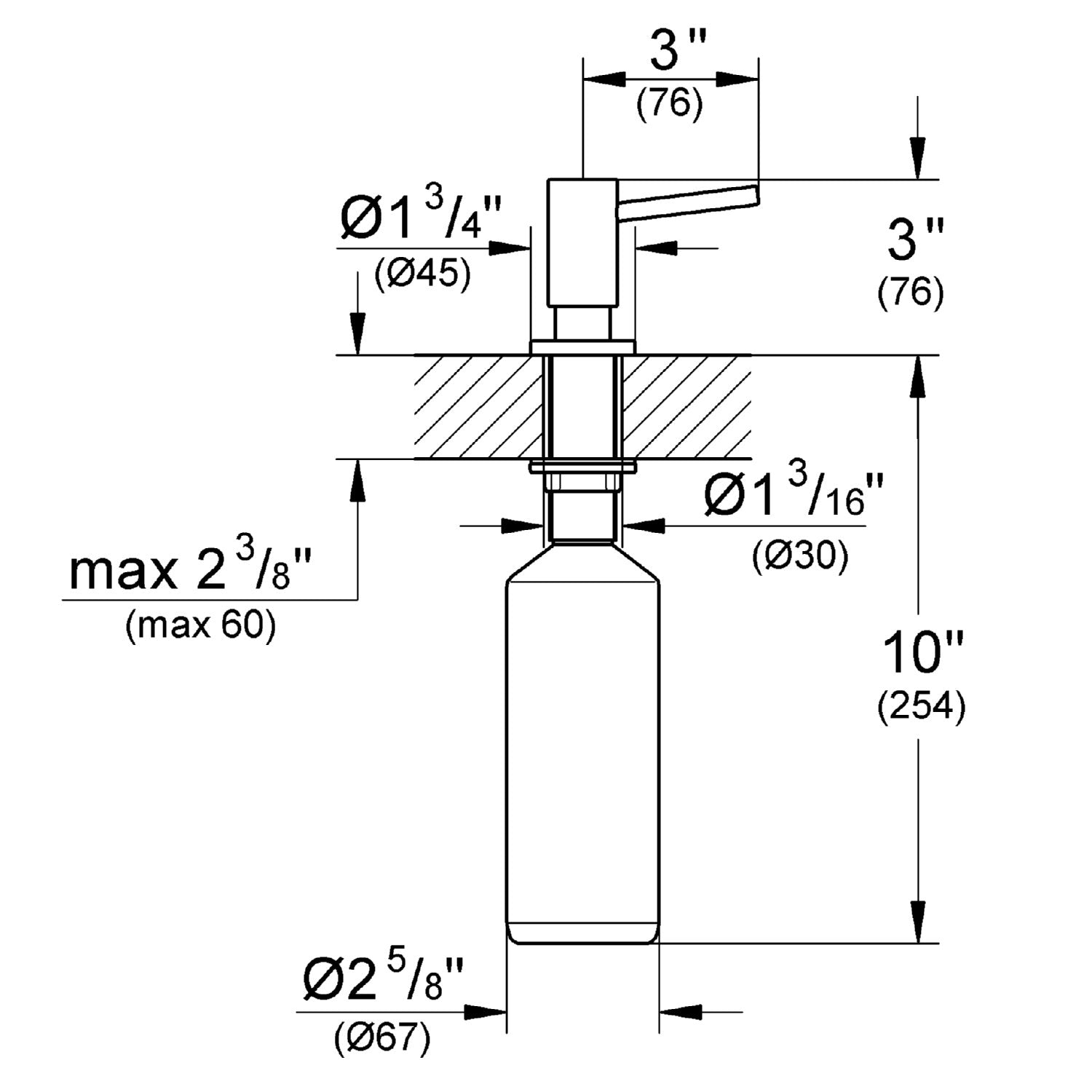 GROHE Cosmopolitan top-refill soap dispenser for quick, clean refills.