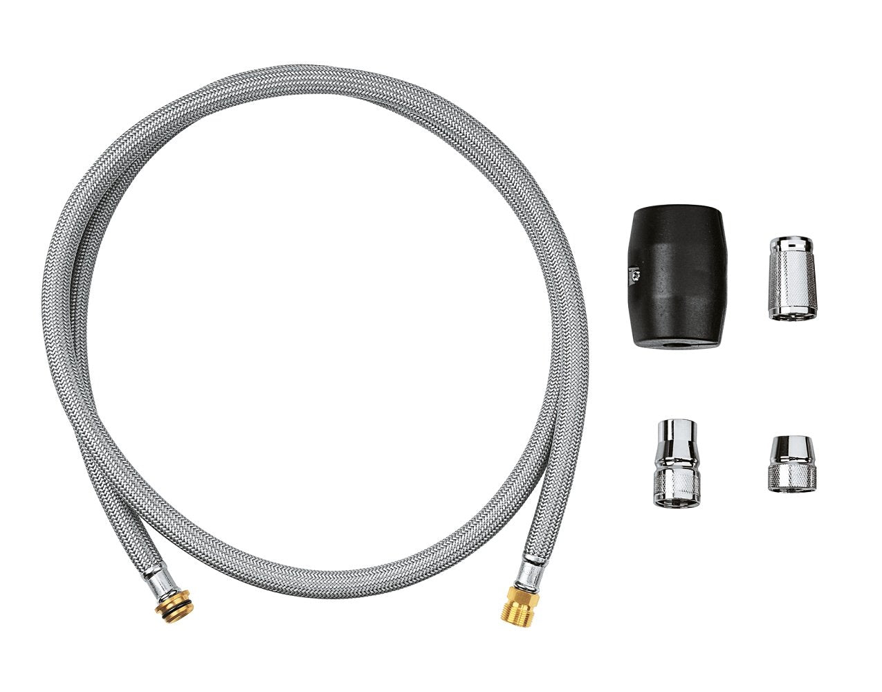 Grohe 48293000 flexible shower hose with weight ready for quick assembly.