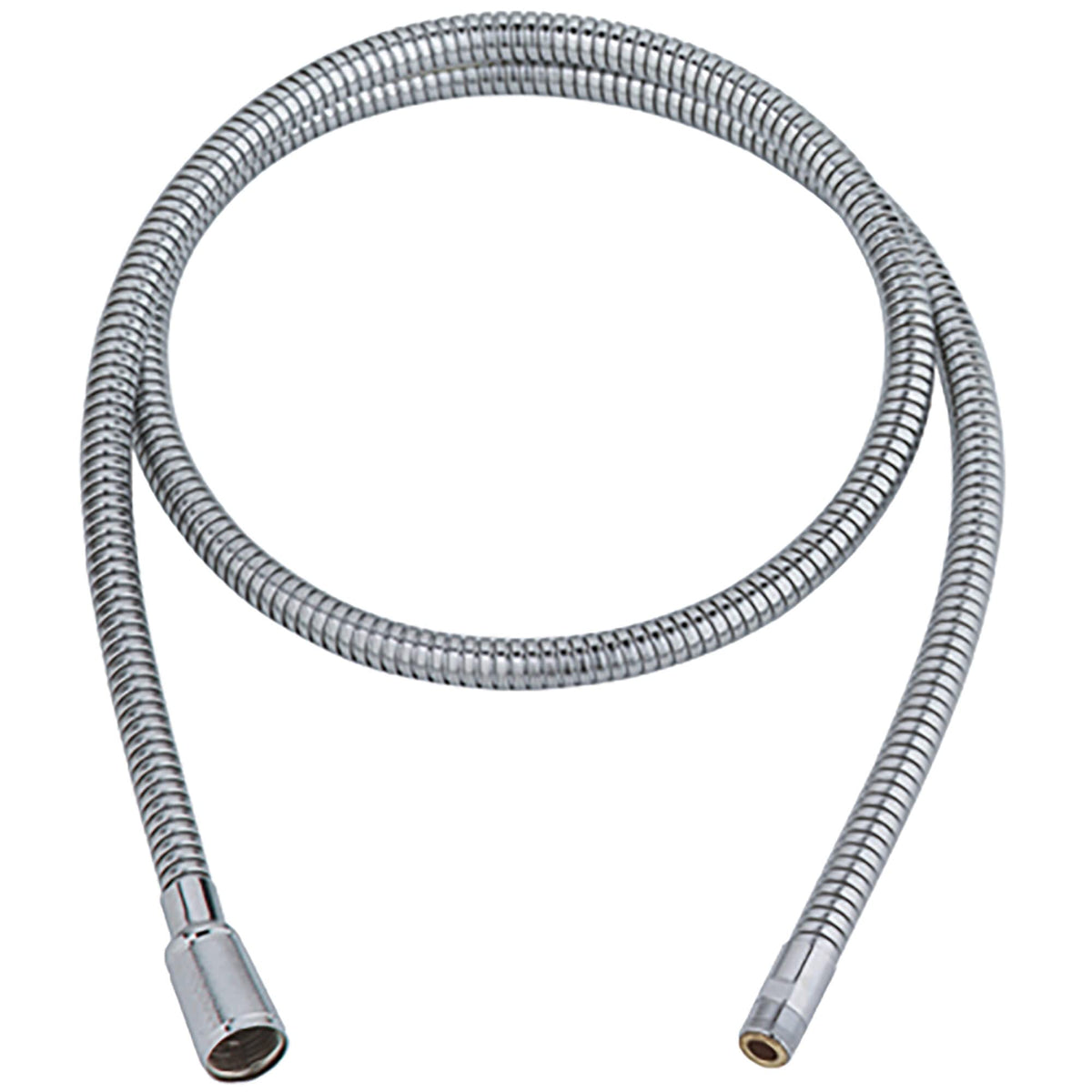 Grohe LadyLux hose close-up in chrome finish for durable, easy-clean performance.