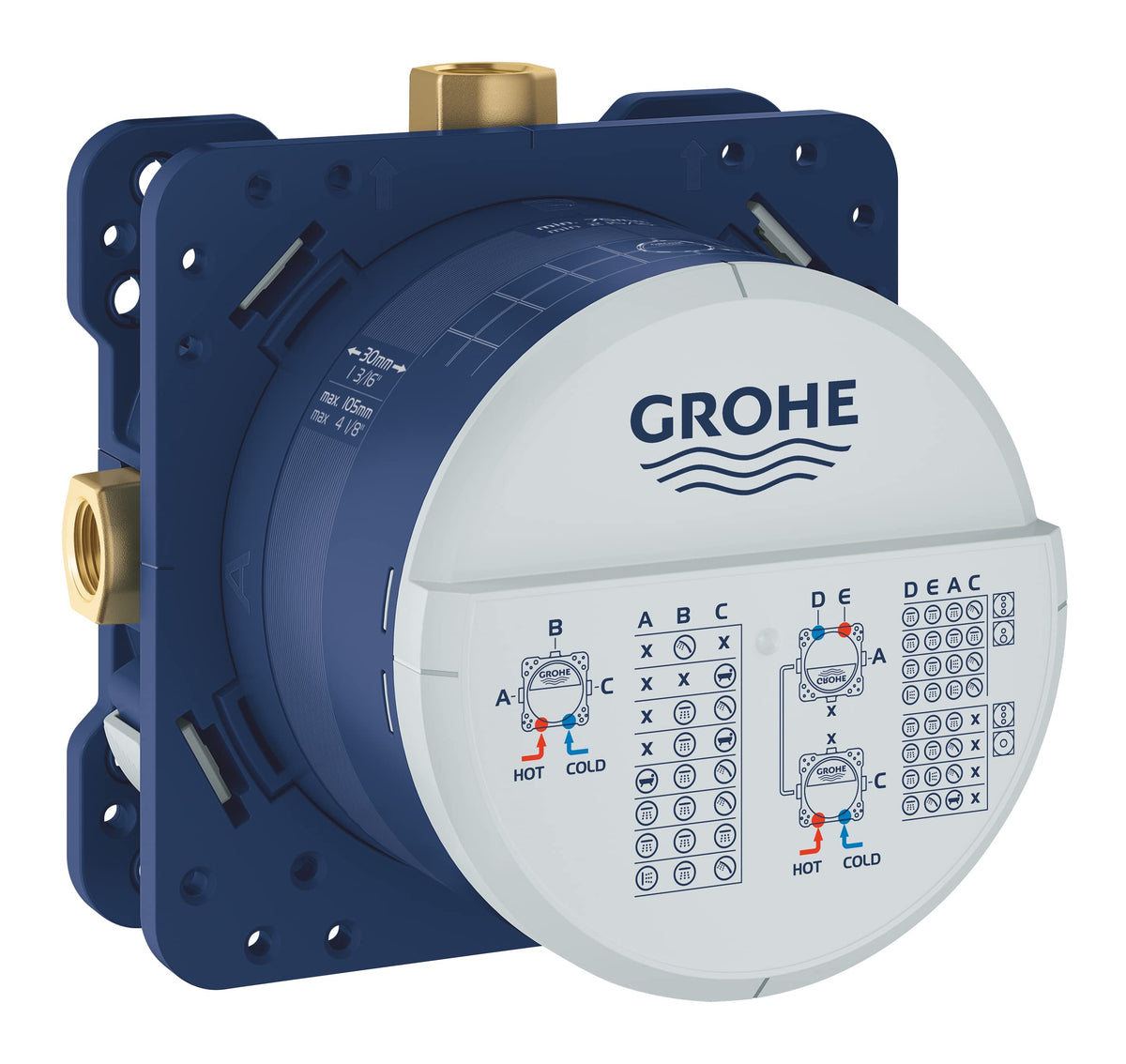 GROHE Rapido Smartbox rough-in box ready for quick, precise shower installation.