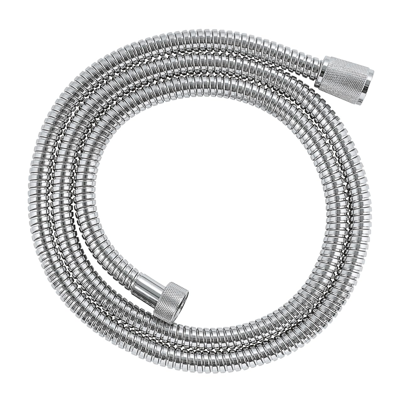 GROHE Relexaflex Metal hose close-up shows durable finish and shine