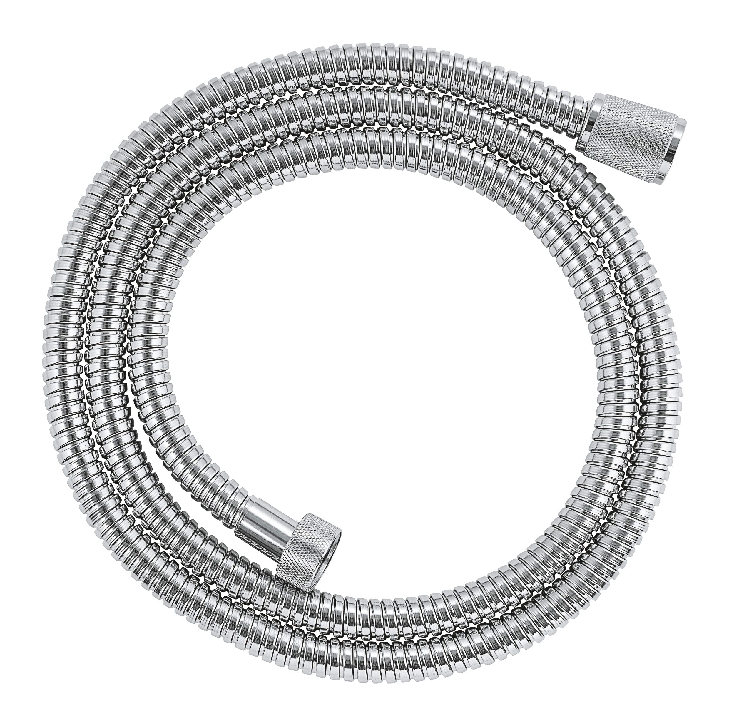 Close-up of GROHE StarLight chrome finish on RelexaFlex hose.