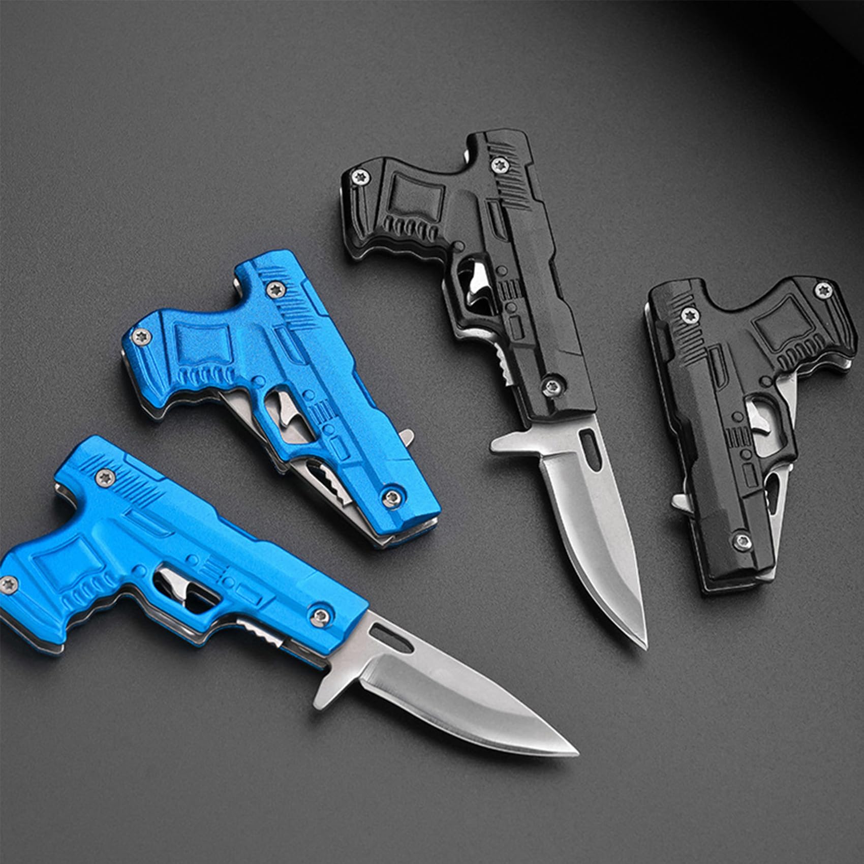 Grombolar Gun-Mini Black pocket knife in closed state for safe storage.
