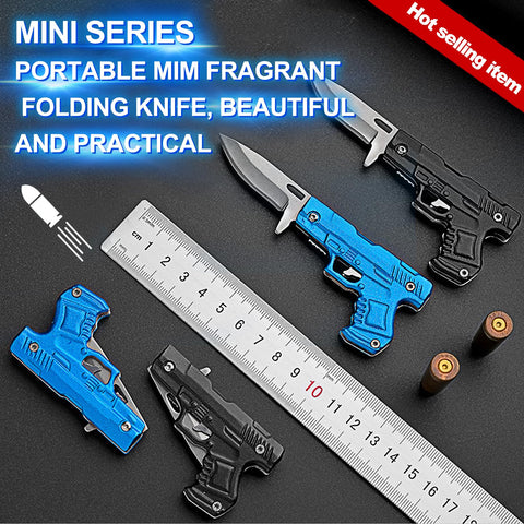 Grombolar Gun-Mini Black pocket knife compact design for portability.