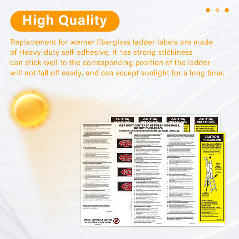 GRONGU LFS100 FG sticker location instructions for precise placement on ladder.