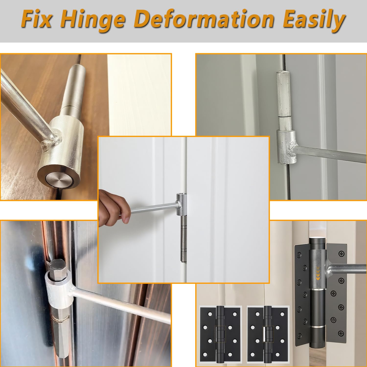 Groqrsn dual-head set—two sizes for flag-type hinges in varied installations.