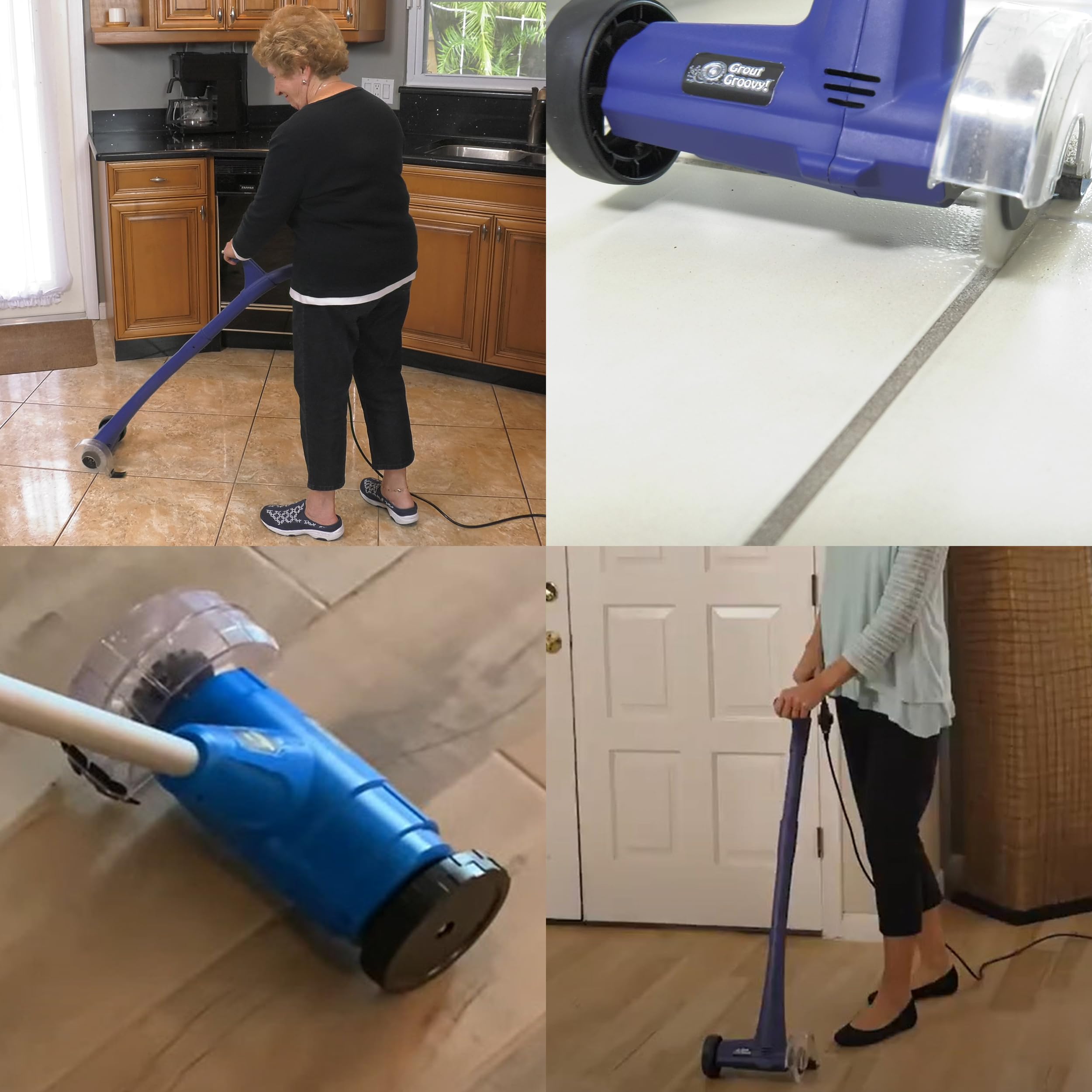 Grout Groovy cleaning-in-action demonstrates efficient grout line refreshment.