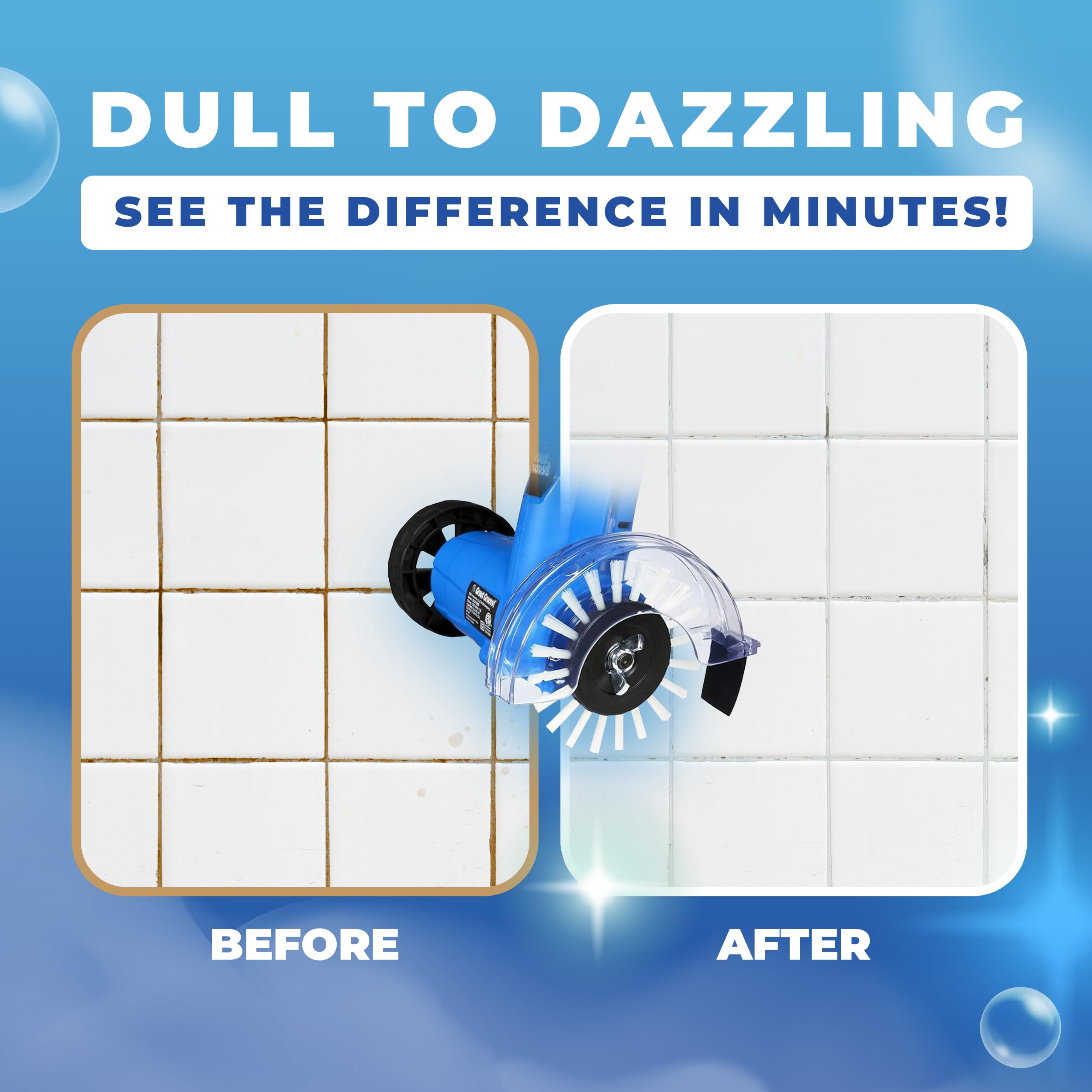 Grout Groovy compact device fits into small spaces for apartment cleanups.