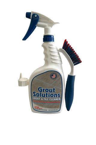Grout Solutions bottle pour showing easy application for ready-to-clean grout.