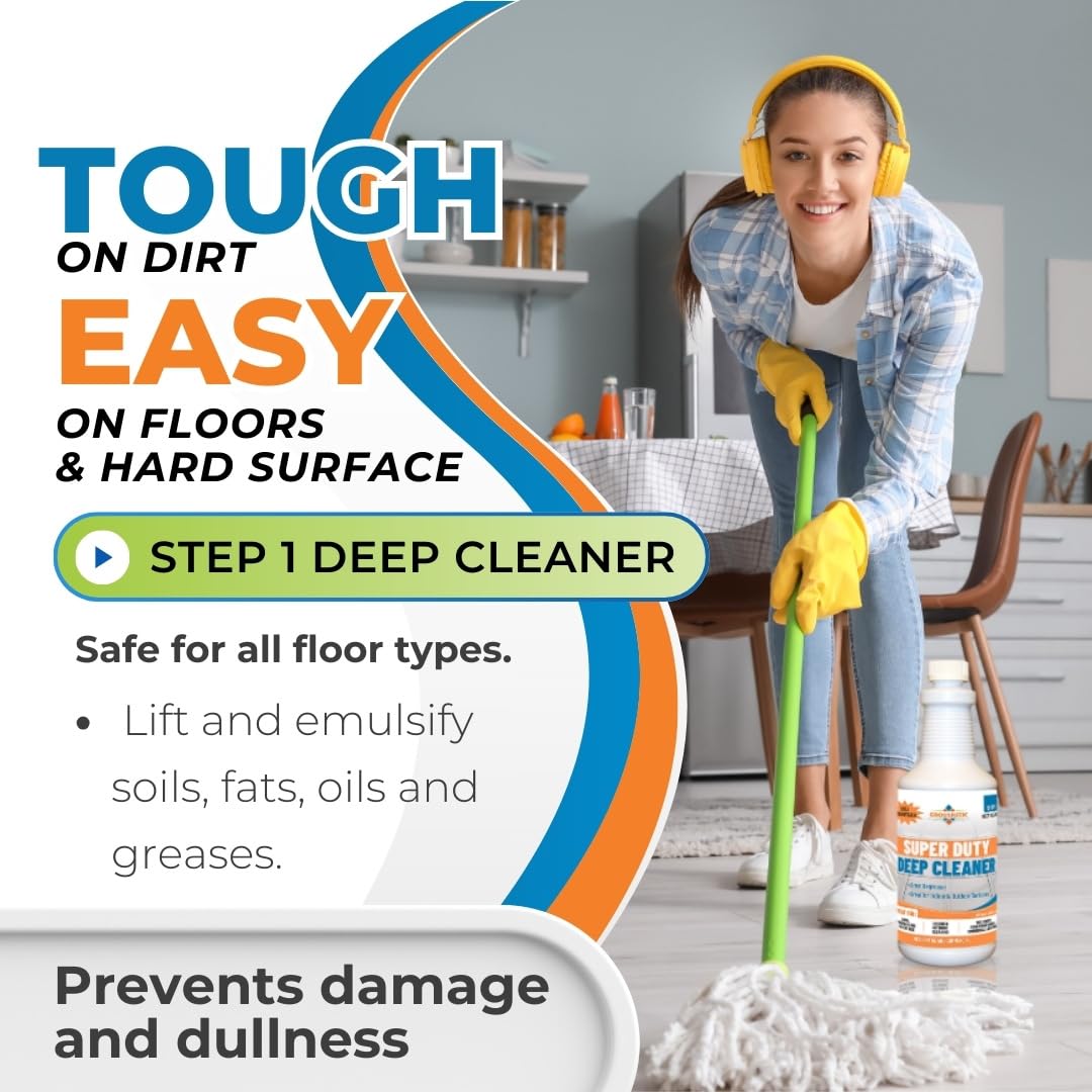 Groutastic in kitchen counter scenario demonstrates grease and grime removal.